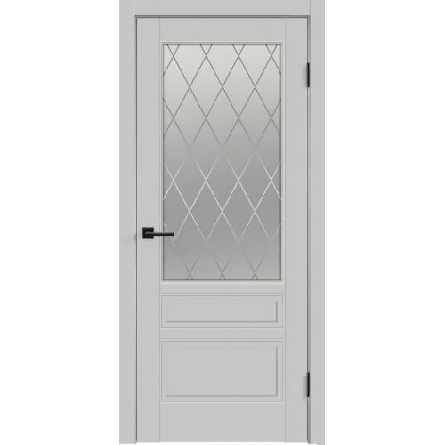 Межкомнатная дверь Velldoris, Scandi 3V, стекло "Ромб светлый". Цвет - светло-серый.