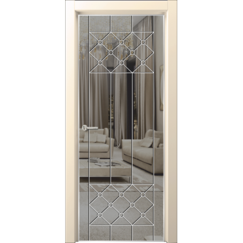 Межкомнатная дверь Чебоксарские Двери, Эспелло, зеркало с рисунком "Пито"