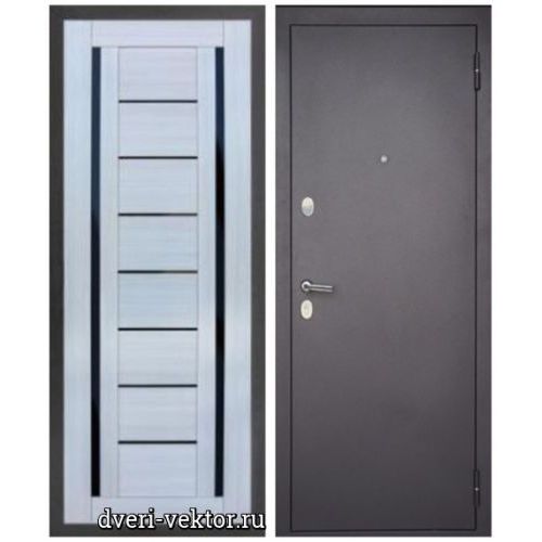 Входная дверь Монарх М1-7, Q 33, черный муар / лиственница белая