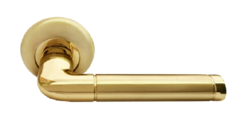 Ручка дверная Rucetti RAP 2. Цвет - золото / золото матовое.