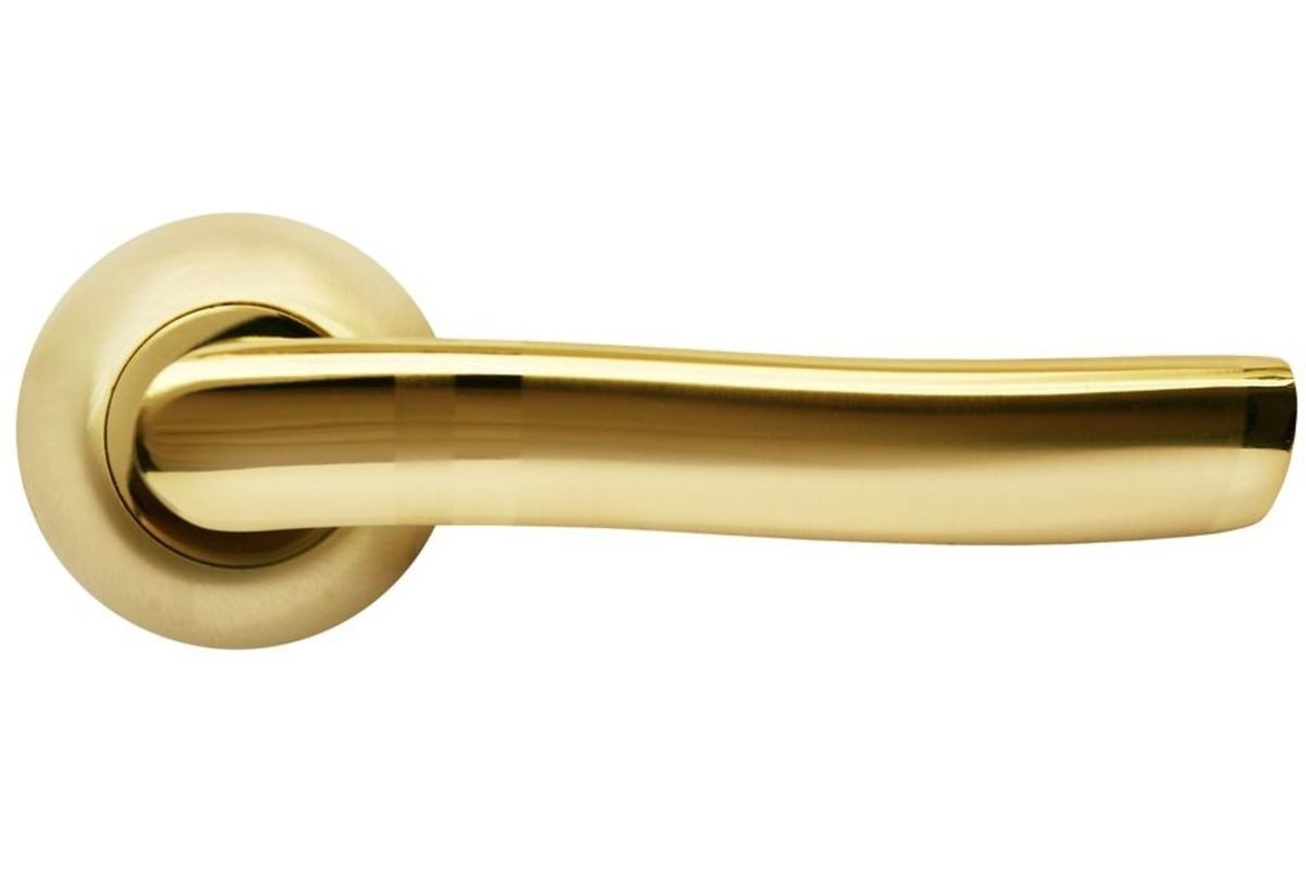 Ручка дверная Rucetti RAP 3. Цвет - золото / золото матовое.