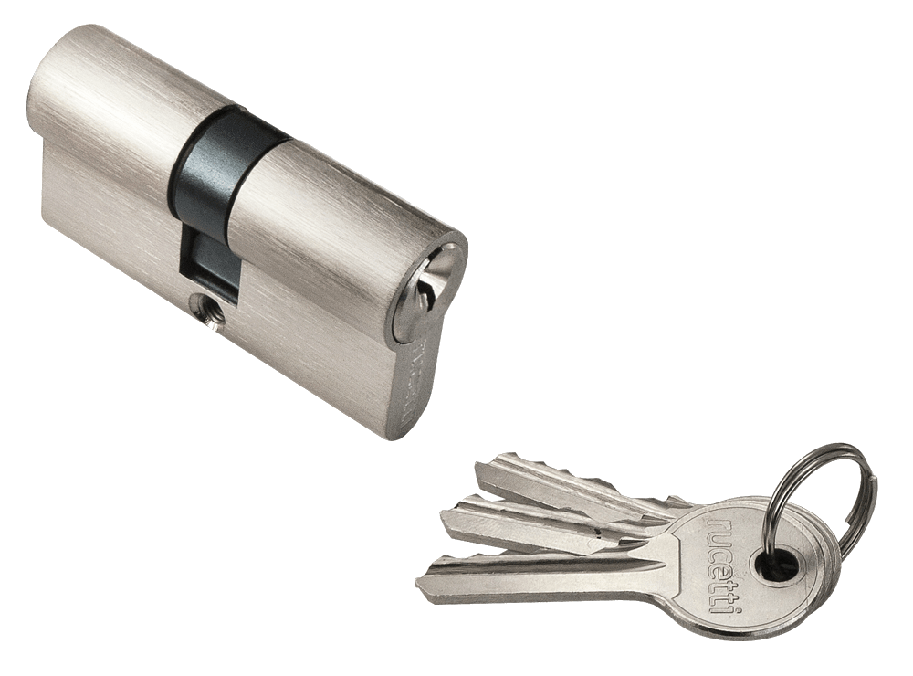 Цилиндр ключ / ключ Rucetti R 60 C. Цвет - никель матовый.