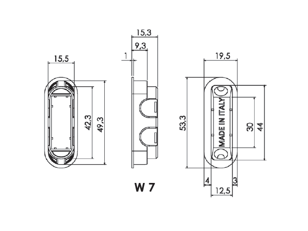 Защелка сантехническая магнитная Morelli M 1895-U. Схема 2.
