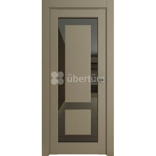 Межкомнатная дверь Uberture (Убертюре), Нео ПДО 00003. Цвет - серена каменный. Стекло - лакобель черный.