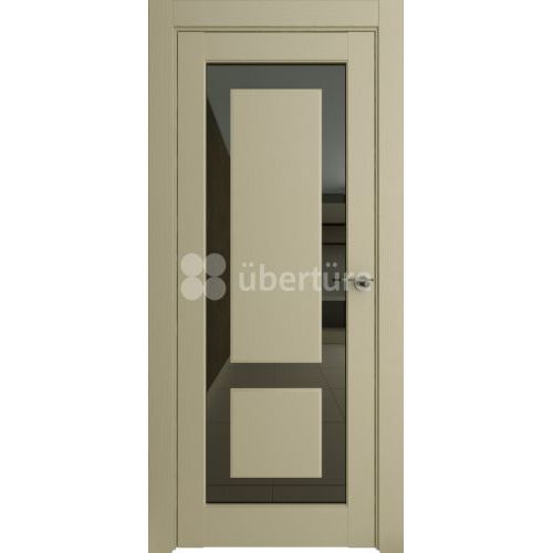 Межкомнатная дверь Uberture (Убертюре), Нео ПДО 00003. Цвет - серена керамик. Стекло - лакобель черный.