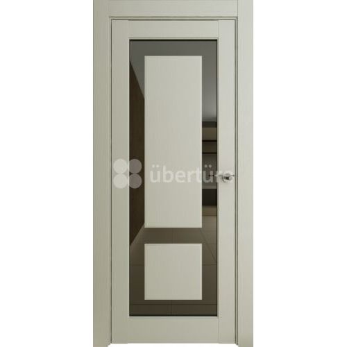Межкомнатная дверь Uberture (Убертюре), Нео ПДО 00003. Цвет - серена светло-серый. Стекло - лакобель черный.