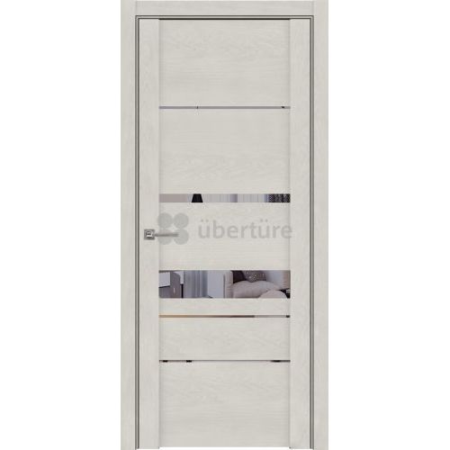 Межкомнатная дверь Uberture (Убертюре), Унилайн ПДО 30023. Цвет - софт бьянка. Стекло - зеркало.
