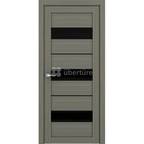Межкомнатная дверь Uberture (Убертюре), Лайт ПДО 2126. Цвет - велюр графит. Стекло - лакобель черный.