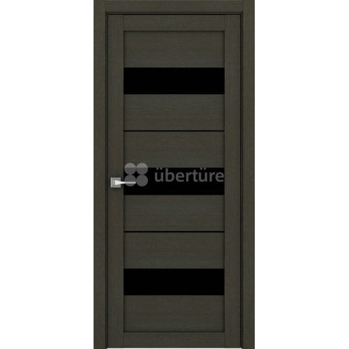 Межкомнатная дверь Uberture (Убертюре), Лайт ПДО 2126. Цвет - велюр шоко. Стекло - лакобель черный.