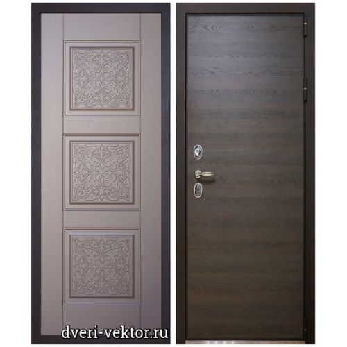 Входная дверь Монарх, Мерседес 2-2, Афина, венге серый / софт шоколад