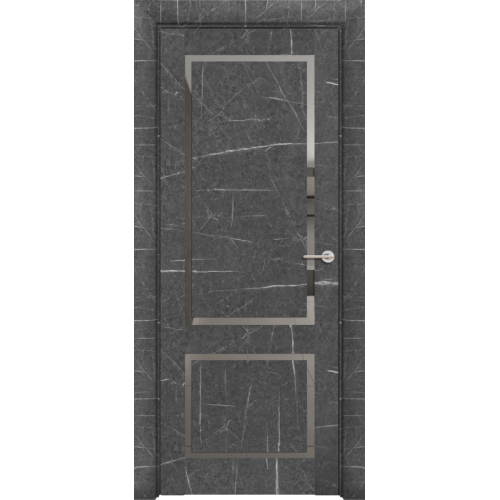 Межкомнатная дверь Uberture (Убертюре), Нео Лофт. Цвет - торос графит. Стекло - зеркало серое.