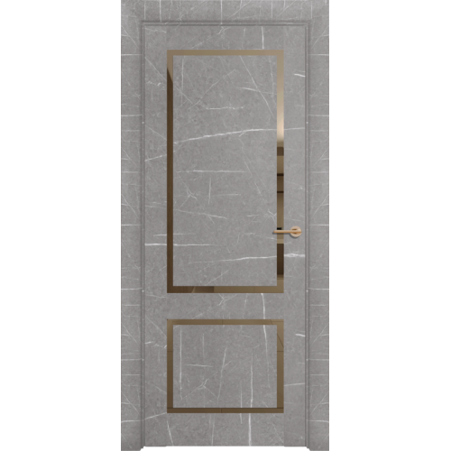 Межкомнатная дверь Uberture (Убертюре), Нео Лофт. Цвет - торос серый. Стекло - зеркало бронза.