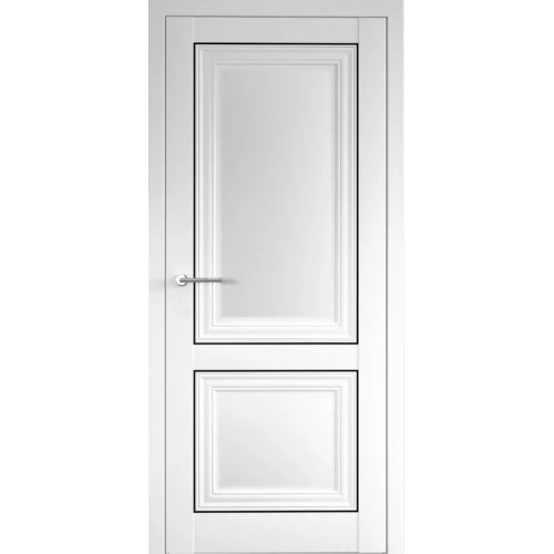 Межкомнатная дверь Albero, Империя, Спарта 2 с молдингами, глухое. Цвет - белый.