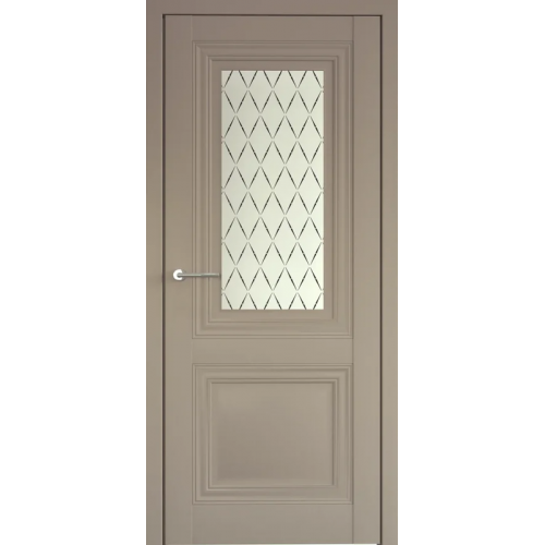 Межкомнатная дверь Albero, Империя, Спарта 2, стекло "Лорд" черный лак. Цвет - серый.