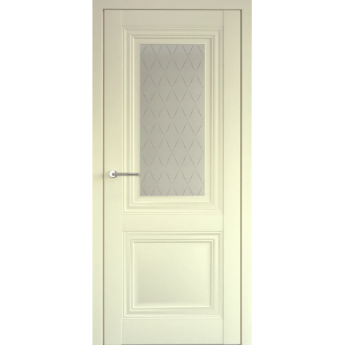 Межкомнатная дверь Albero, Империя, Спарта 2, стекло "Лорд" серый лак. Цвет - ваниль.