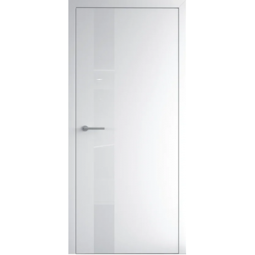 Межкомнатная дверь Albero, Статус G, с алюминиевой кромкой. Цвет - белый. Лакобель белый.
