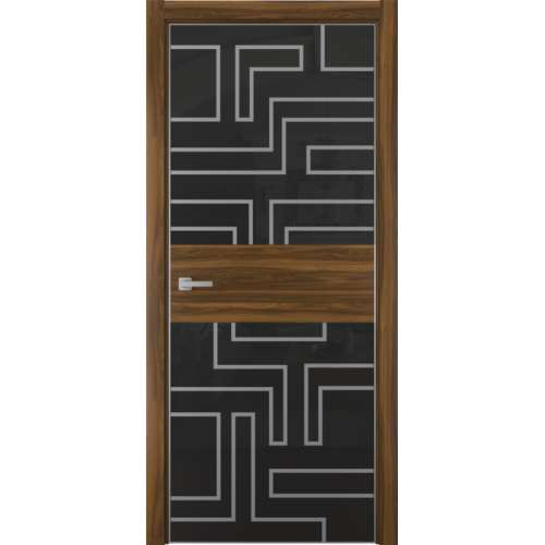 Межкомнатная дверь Олимп, Галео 02. Стекло - лакобель черный, рисунок 191.