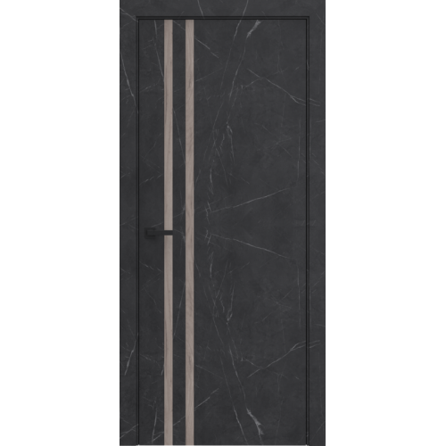 Межкомнатная дверь Гармония, Trend 03 ПГ. Цвет - мрамор темно-серый / дуб крафт серыйый.