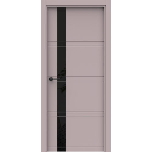 Межкомнатная дверь Гармония, Альфа A01 ПО. Стекло - лакобель черный.