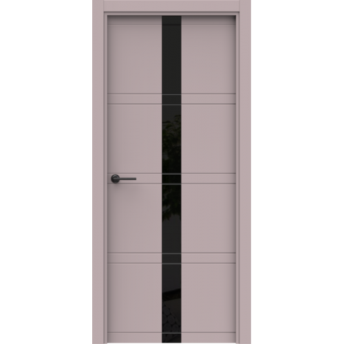 Межкомнатная дверь Гармония, Альфа A04 ПО. Стекло - лакобель черный.