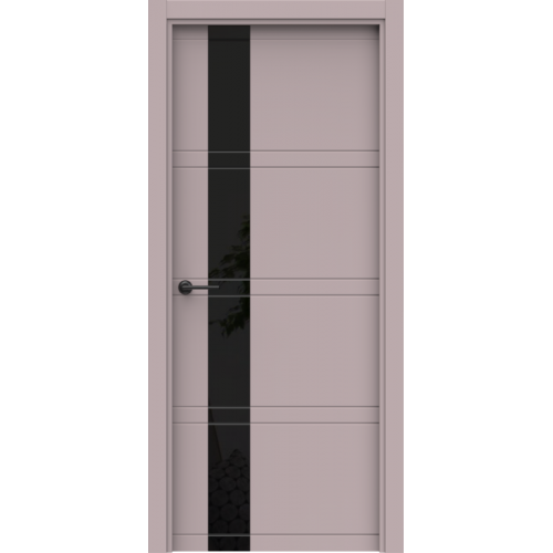 Межкомнатная дверь Гармония, Альфа A02 ПО. Стекло - лакобель черный.