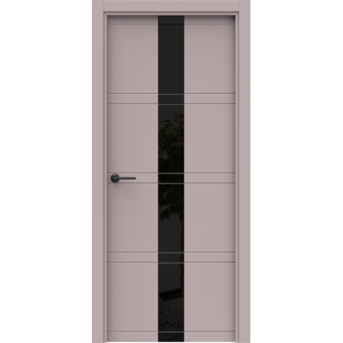 Межкомнатная дверь Гармония, Альфа A05 ПО. Стекло - лакобель черный.