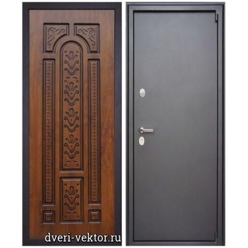 Входная дверь Монарх М3-4, Кардинал, черный муар / дуб золотой