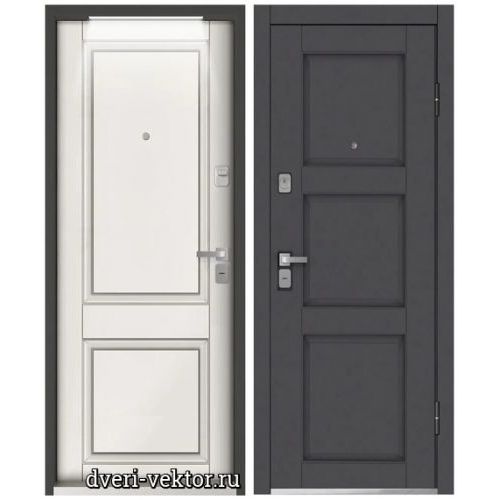 Входная дверь Falko, Конструктор К 519, графит матовый / белый 