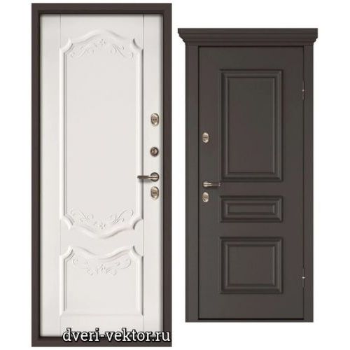 Входная дверь Falko, Арктика Люкс Термо А-023, шоколадный муар / белый матовый