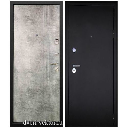 Входная дверь СибДвери, Агат А2, черный шелк / бетон темный - 1