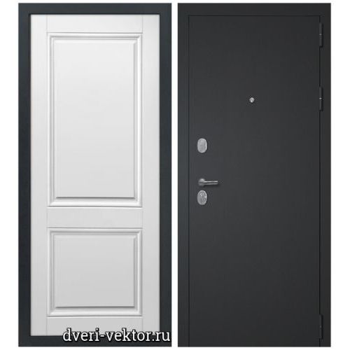 Входная дверь Волга Бункер, 3К Модерн СБ-108, черный муар / софт белый