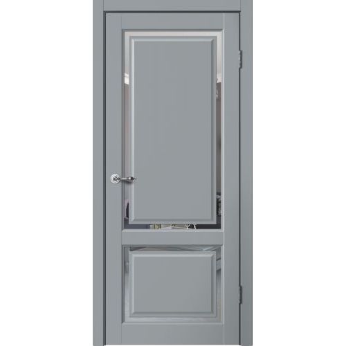Межкомнатная дверь Сибирь Профиль, Estetic E2 ПЗ. Цвет - серый. Зеркало. 
