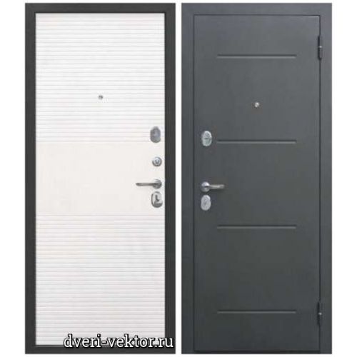 Входная дверь Ferroni, 7,5 см Гарда Серебро, антик серебро / белый ясень