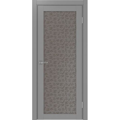 Межкомнатная дверь Optima Porte, Турин 501.2. Цвет - серый. Стекло - дали бронза.