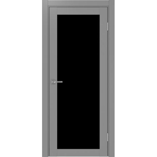 Межкомнатная дверь Optima Porte, Турин 501.2. Цвет - серый. Стекло - лакобель черный.