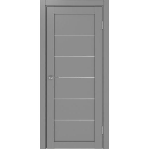 Межкомнатная дверь Optima Porte, Турин 501.1 АПП. Цвет - серый. Молдинг хром.