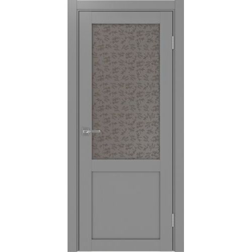 Межкомнатная дверь Optima Porte, Турин 502.21. Цвет - серый. Стекло - дали бронза.