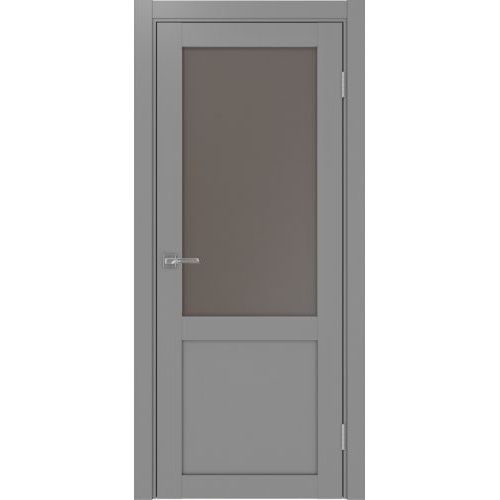 Межкомнатная дверь Optima Porte, Турин 502.21. Цвет - серый. Стекло - кризет бронза.