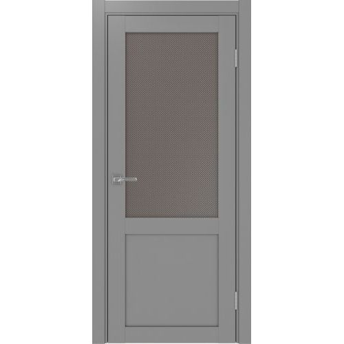 Межкомнатная дверь Optima Porte, Турин 502.21. Цвет - серый. Стекло - пунта бронза.