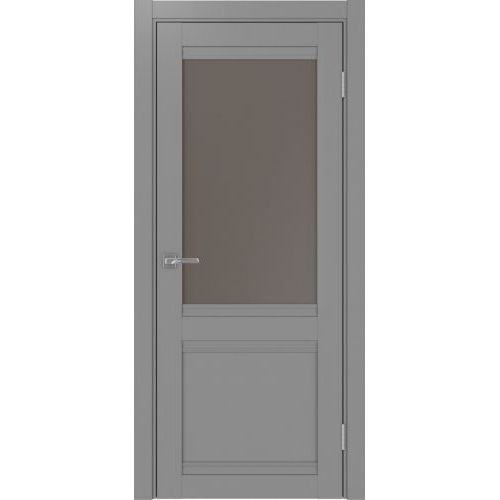 Межкомнатная дверь Optima Porte, Турин 502U.21 У. Цвет - серый. Стекло - кризет бронза.