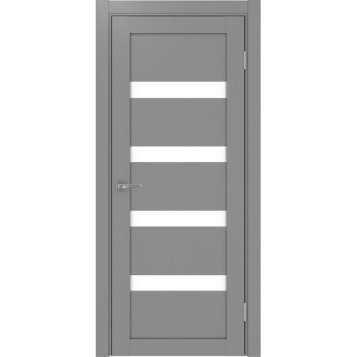 Межкомнатная дверь Optima Porte, Турин 505.12. Цвет - серый. Стекло - лакобель белый.
