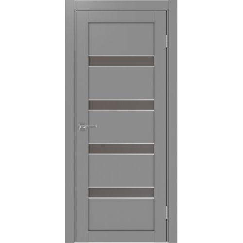 Межкомнатная дверь Optima Porte, Турин 505.12 АПС. Цвет - серый. Молдинг хром. Стекло - бронза.