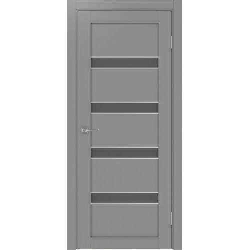 Межкомнатная дверь Optima Porte, Турин 505.12 АПС. Цвет - серый. Молдинг хром. Стекло - графит.