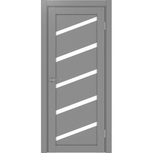 Межкомнатная дверь Optima Porte, Турин 506.112 У. Цвет - серый. Стекло - лакобель белый.