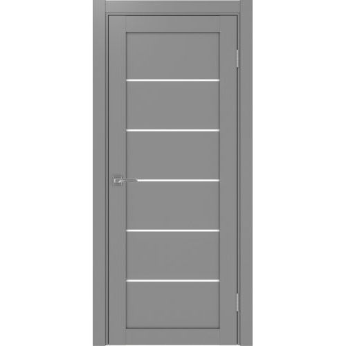 Межкомнатная дверь Optima Porte, Турин 506.12. Цвет - серый. Стекло - лакобель белый. 
