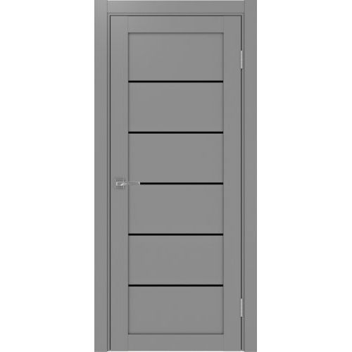 Межкомнатная дверь Optima Porte, Турин 506.12. Цвет - серый. Стекло - лакобель черный. 
