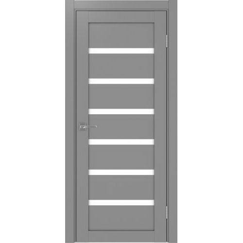Межкомнатная дверь Optima Porte, Турин 507.12. Цвет - серый. Стекло - лакобель белый.