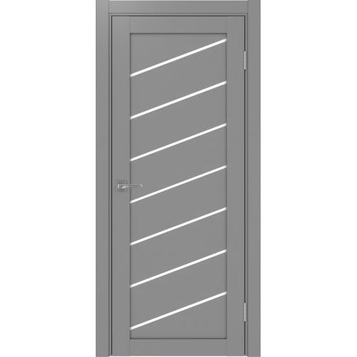 Межкомнатная дверь Optima Porte, Турин 508.112 У. Цвет - серый. Стекло - лакобель белый.