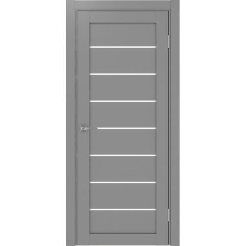 Межкомнатная дверь Optima Porte, Турин 508.12. Цвет - серый. Стекло - лакобель белый.