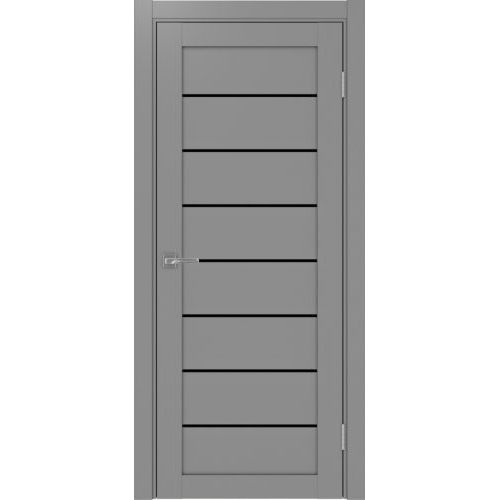 Межкомнатная дверь Optima Porte, Турин 508.12. Цвет - серый. Стекло - лакобель черный.